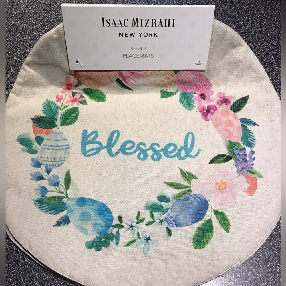NWT Isaac Mizrahi “Blessed” Placemats (2)